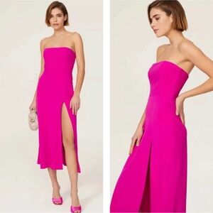 Amanda Uprichard Mandy Midi Dress in Hot women Pink Size Small REVOLVE